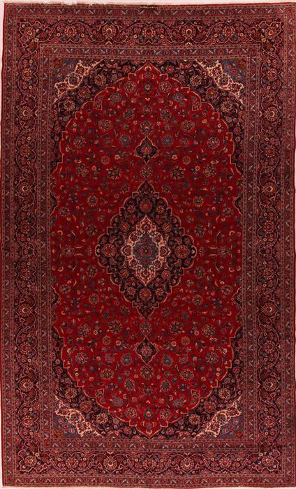 Kashan Red Hand Knotted 112 X 183 Area Rug 400-17291 Image 0
