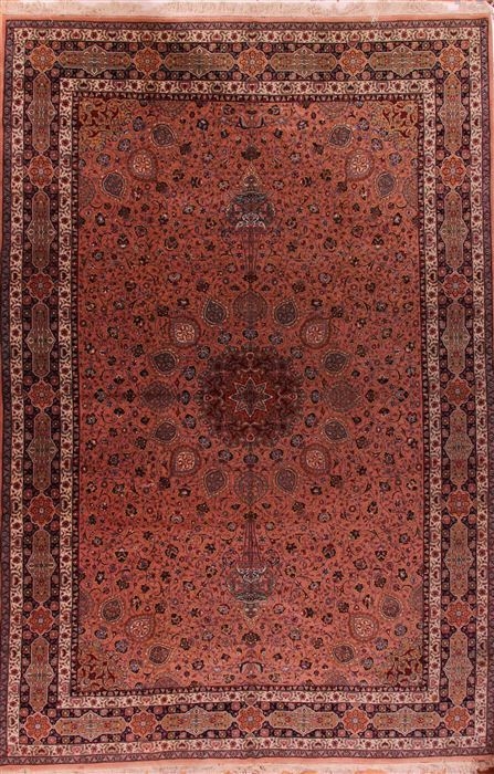 Tabriz Purple Hand Knotted 130 X 200 Area Rug 400-17294 Image 0