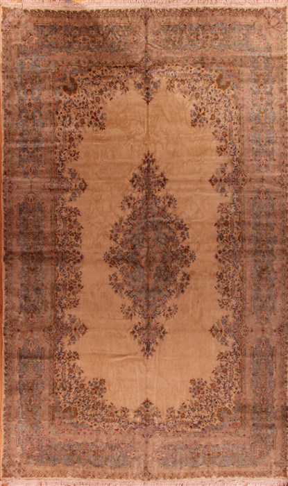Kerman Beige Hand Knotted 117 X 196  Area Rug 400-17295 Image 0