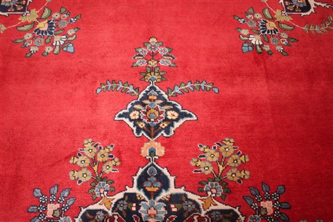 Tabriz Red Hand Knotted 119 X 147 Area Rug 400-17298 Image 12