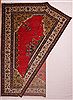 Tabriz Red Hand Knotted 119 X 147  Area Rug 400-17298 Thumb 1