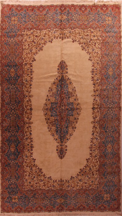 Kerman Beige Hand Knotted 108 X 185  Area Rug 400-17300 Image 0