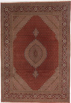 Persian Tabriz Red Rectangle 8x11 ft Wool Carpet 17305
