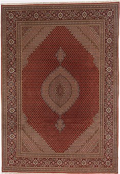 Persian Tabriz Red Rectangle 8x11 ft Wool Carpet 17305