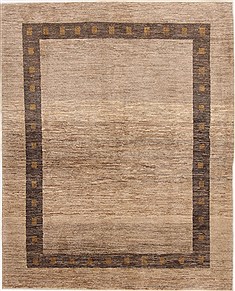 Indian Gabbeh Brown Rectangle 5x7 ft Wool Carpet 17312