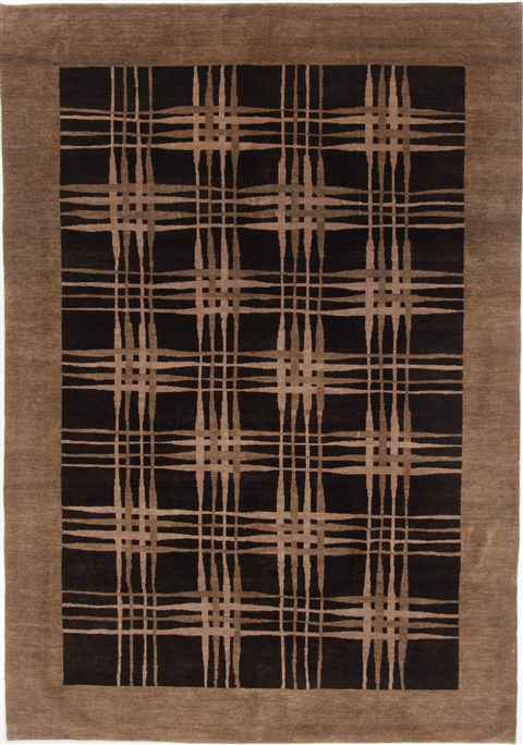Pishavar Black Hand Knotted 67 X 95  Area Rug 250-17317 Image 0