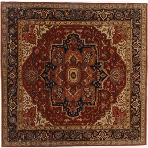 Serapi Red Square Hand Knotted 80 X 80  Area Rug 250-17327 Image 0