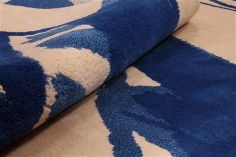 Modern Blue Square Hand Knotted 59 X 60 Area Rug 400-17337 Image 3