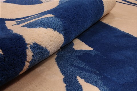 Modern Blue Square Hand Knotted 59 X 60 Area Rug 400-17337 Image 4