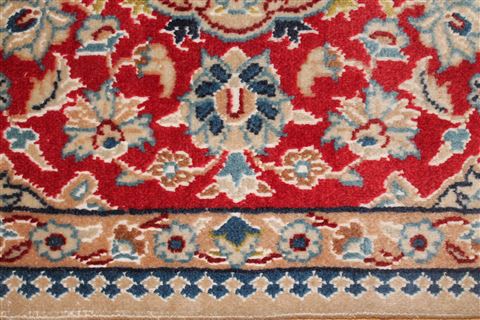 Nain Red Square Hand Knotted 23 X 26 Area Rug 400-17347 Image 1