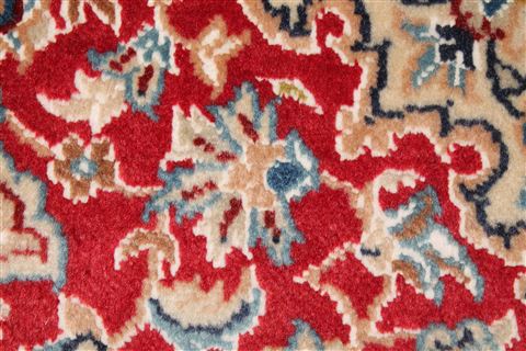 Nain Red Square Hand Knotted 23 X 26 Area Rug 400-17347 Image 6