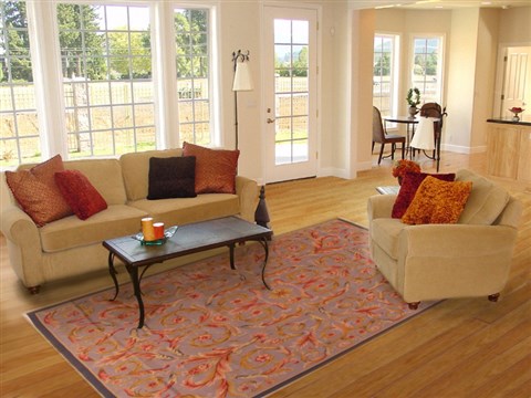 Kerman Blue Hand Knotted 80 X 101 Area Rug 400-17351 Image 4