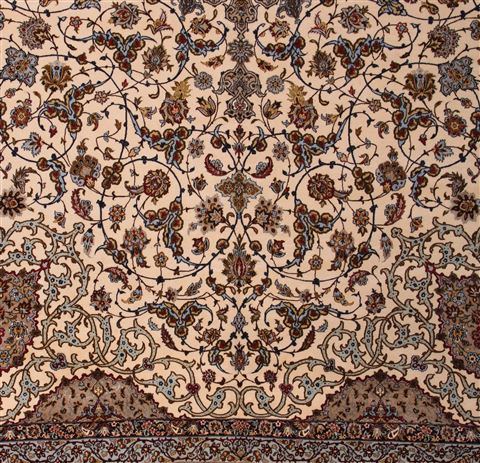 Isfahan White Hand Knotted 911 X 145 Area Rug 400-17352 Image 14