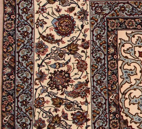 Isfahan White Hand Knotted 911 X 145 Area Rug 400-17352 Image 1