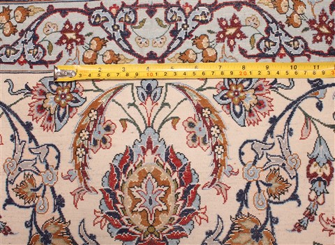 Isfahan White Hand Knotted 911 X 145 Area Rug 400-17352 Image 9