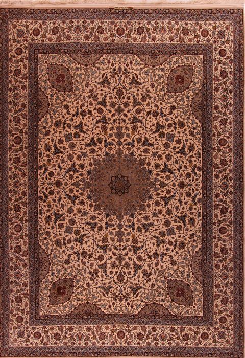 Isfahan White Hand Knotted 911 X 145 Area Rug 400-17352 Image 0