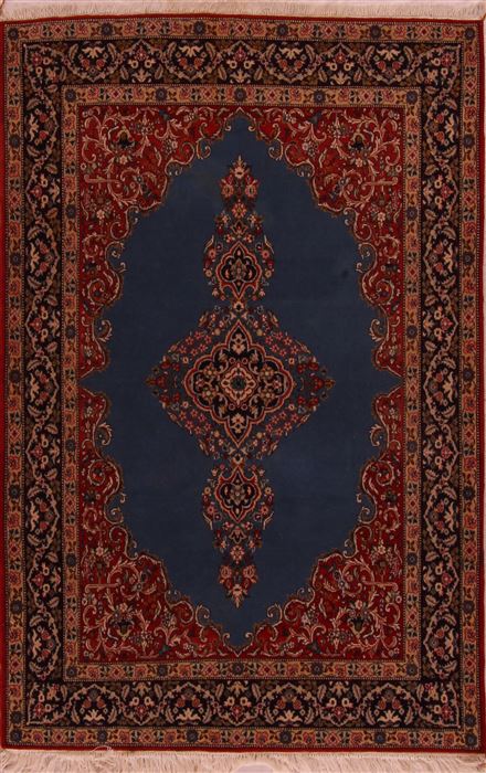 Qum Blue Hand Knotted 47 X 70 Area Rug 400-17362 Image 0