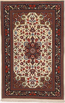 Qum Beige Hand Knotted 4'8" X 7'3"  Area Rug 250-17365