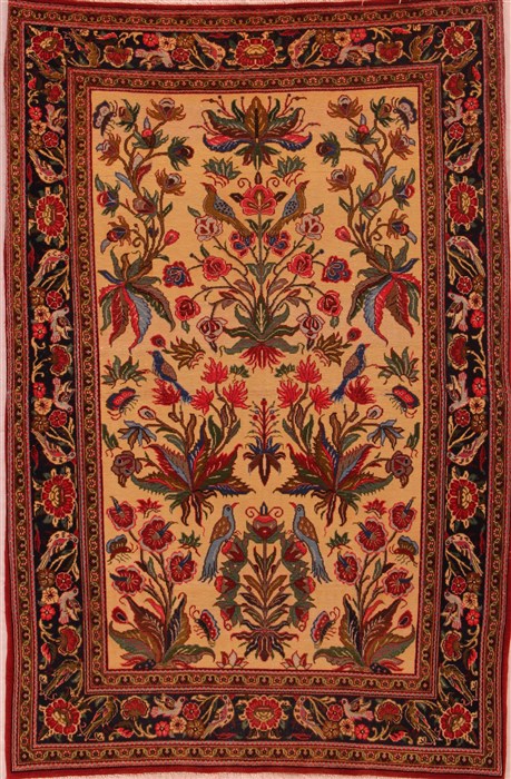 Qum Yellow Hand Knotted 36 X 55  Area Rug 400-17366 Image 0