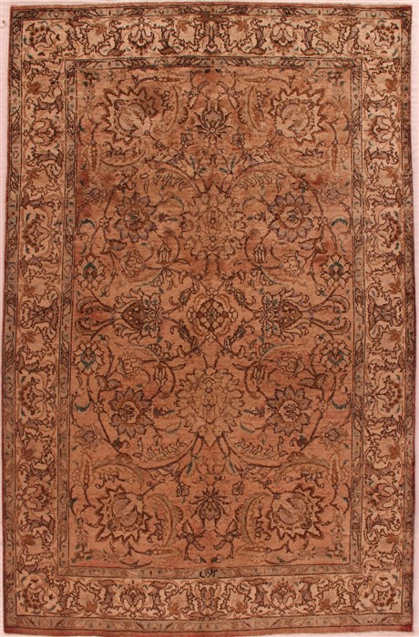 Tabriz Purple Runner Hand Knotted 46 X 95  Area Rug 400-17371 Image 0