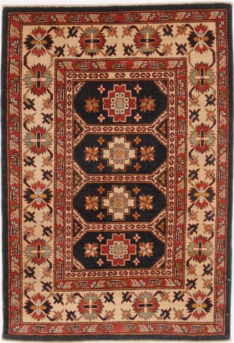 Kazak Black Hand Knotted 42 X 61 Area Rug 250-17377 Image 0