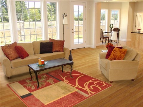 Modern Red Machine Made 53 X 77 Area Rug 300-17386 Image 4