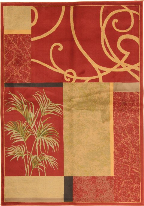 Modern Red Machine Made 53 X 77 Area Rug 300-17386 Image 0