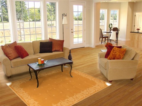 Modern Yellow Machine Made 53 X 77 Area Rug 300-17389 Image 4