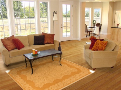 Modern Yellow Machine Made 53 X 77 Area Rug 300-17401 Image 4
