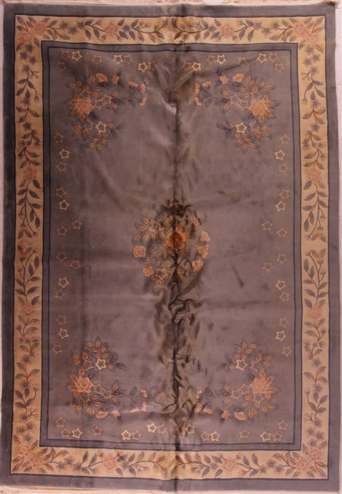 Asian Inspired Blue Hand Knotted 95 X 137  Area Rug 400-17407 Image 0