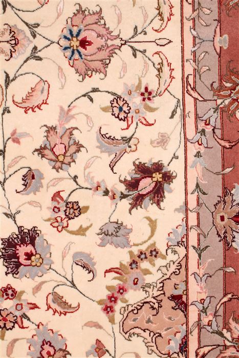Tabriz Beige Hand Knotted 67 X 101 Area Rug 400-17410 Image 18