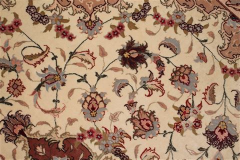 Tabriz Beige Hand Knotted 67 X 101 Area Rug 400-17410 Image 19