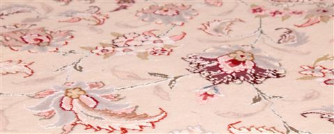 Tabriz Beige Hand Knotted 67 X 101 Area Rug 400-17410 Image 6