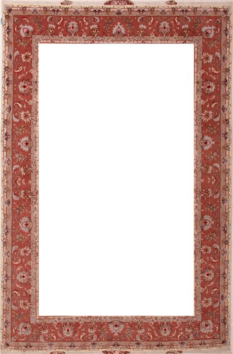 Tabriz Beige Hand Knotted 67 X 101 Area Rug 400-17410 Image 7