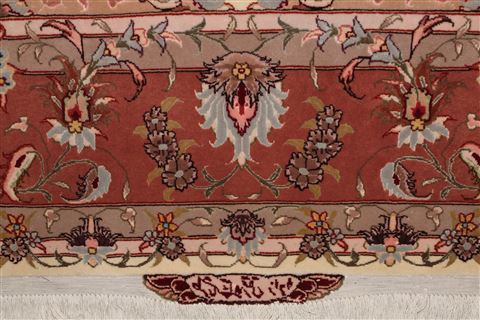 Tabriz Beige Hand Knotted 67 X 101 Area Rug 400-17410 Image 12