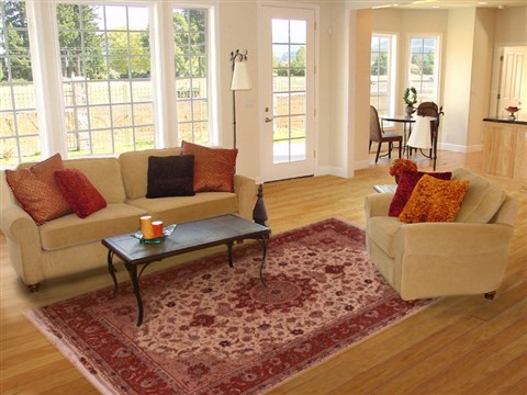 Tabriz Beige Hand Knotted 67 X 101 Area Rug 400-17410 Image 2