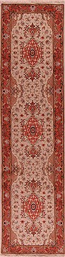 Persian Tabriz Beige Runner 10 to 12 ft Wool Carpet 17411
