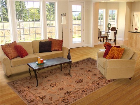 Modern Beige Machine Made 59 X 89 Area Rug 400-17415 Image 4