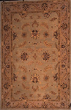 Chinese Modern Beige Rectangle 6x9 ft Wool Carpet 17415