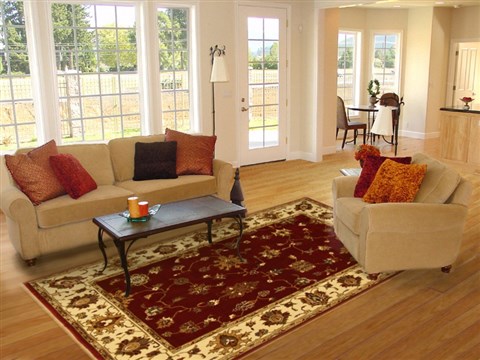 Chobi Red Machine Made 79 X 99 Area Rug 300-17425 Image 4