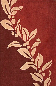 Chinese Modern Brown Rectangle 5x8 ft Wool Carpet 17426