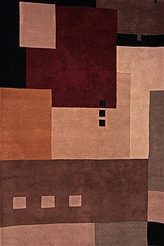 Chinese Modern Brown Rectangle 5x8 ft Wool Carpet 17427