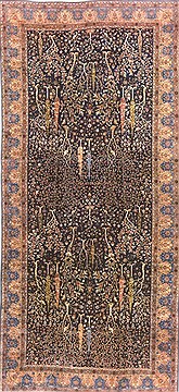 Persian Kerman Blue Rectangle 13x20 ft and Larger Wool Carpet 17433