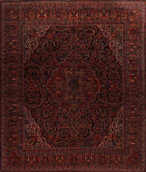 Sarouk Blue Hand Knotted 145 X 169  Area Rug 400-17434 Image 0