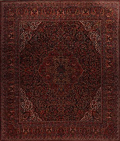 Persian sarouk Blue Rectangle 13x20 ft and Larger Wool Carpet 17434