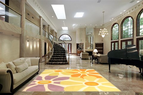 Modern Beige Machine Made 68 X 99 Area Rug 300-17435 Image 1