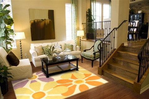 Modern Beige Machine Made 68 X 99 Area Rug 300-17435 Image 3