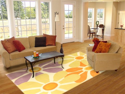 Modern Beige Machine Made 68 X 99 Area Rug 300-17435 Image 4