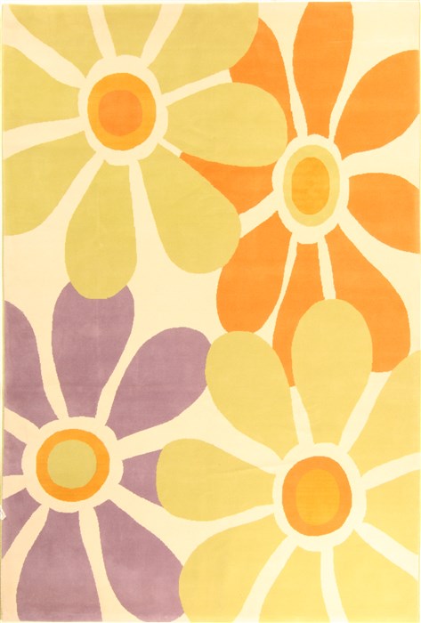 Modern Beige Machine Made 68 X 99 Area Rug 300-17435 Image 0