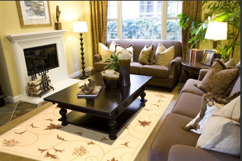 Modern Beige Machine Made 67 X 102 Area Rug 300-17436 Image 2